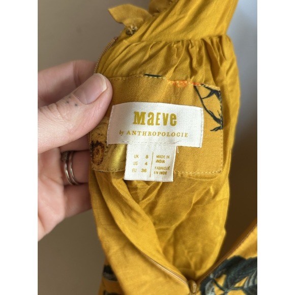 Maeve Anthropologie Midi Dress 4 Backless Tie Feminine Floral Dainty Sundress - Picture 14 of 14